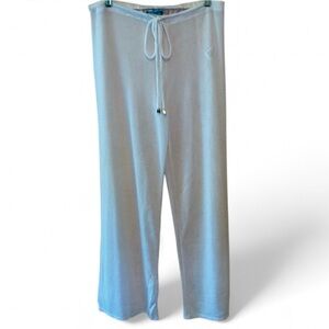 SHORE LIFE WHITE MESH BEACH PANTS SWIMSUIT COVER UP BEACHY RESORT SIZE MEDIUM